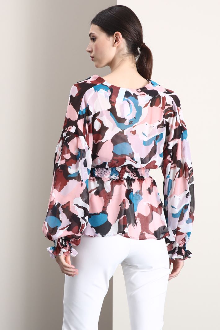Blusa con maniche a sbuffo - ROSA - Fashion Market - 2