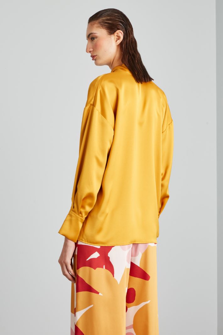 Blusa ampia in raso - SENAPE - Fashion Market - 4