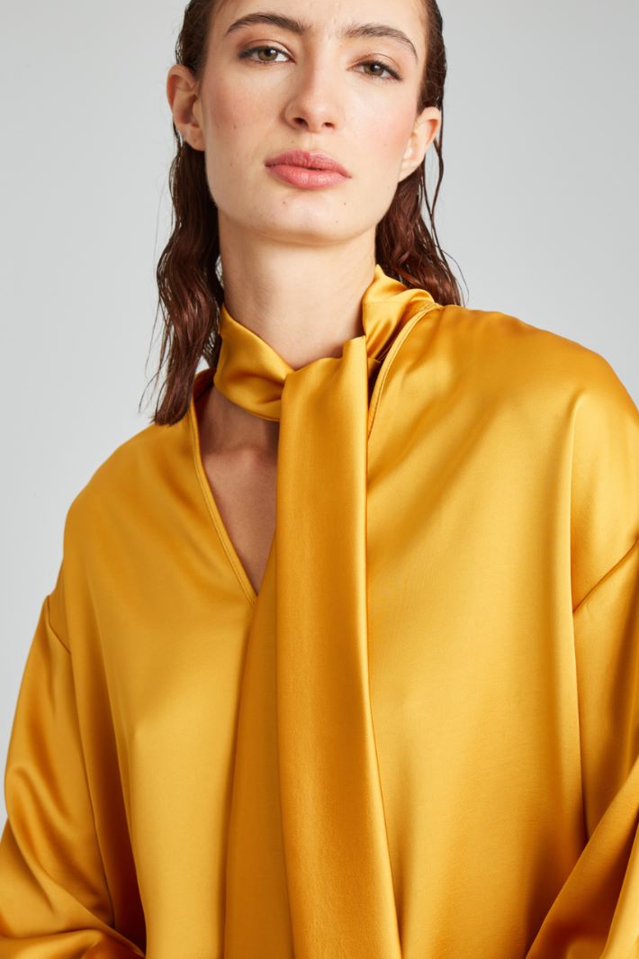 Blusa ampia in raso - SENAPE - Fashion Market - 3