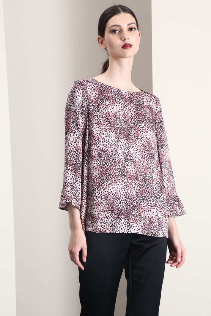 Blusa in raso di viscosa - ROSA - Fashion Market - 3