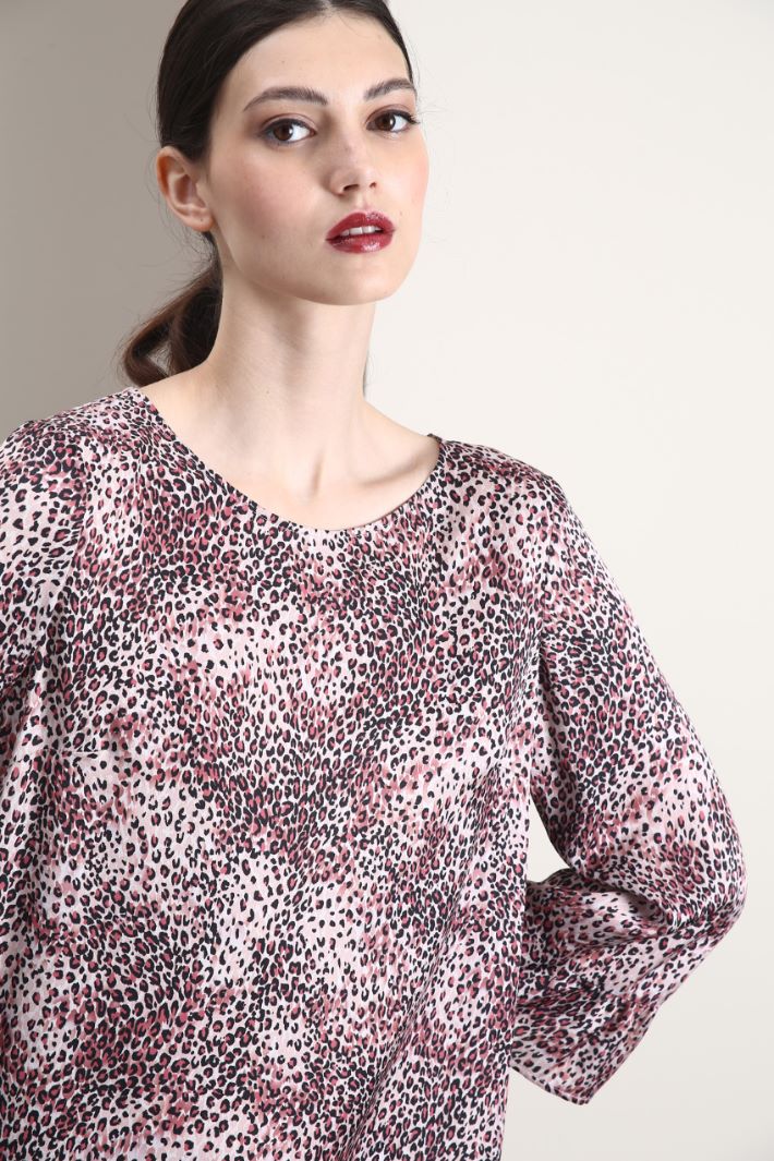 Blusa in raso di viscosa - ROSA - Fashion Market