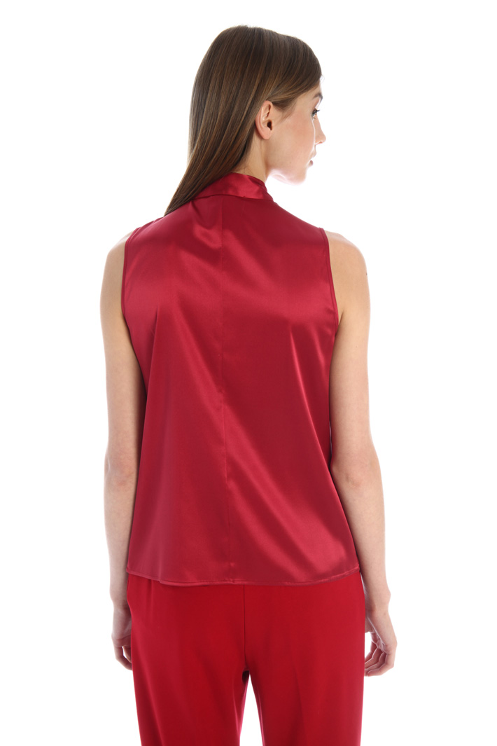 Top con collo a foulard - ROSSO - Fashion Market - 3