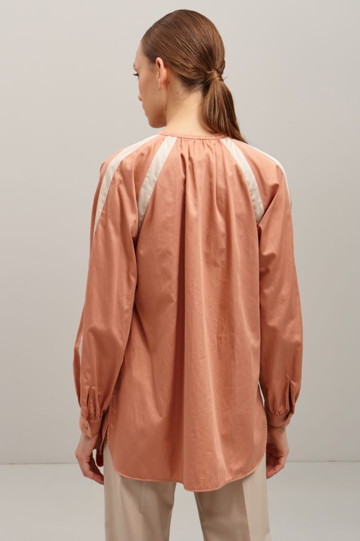 Camicia in raso di cotone - ROSA  ECRU - Fashion Market - 4