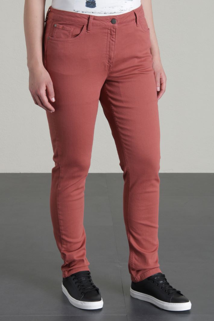 Pantaloni slim in drill - ROSA ANTICO - Fashion Market - 4