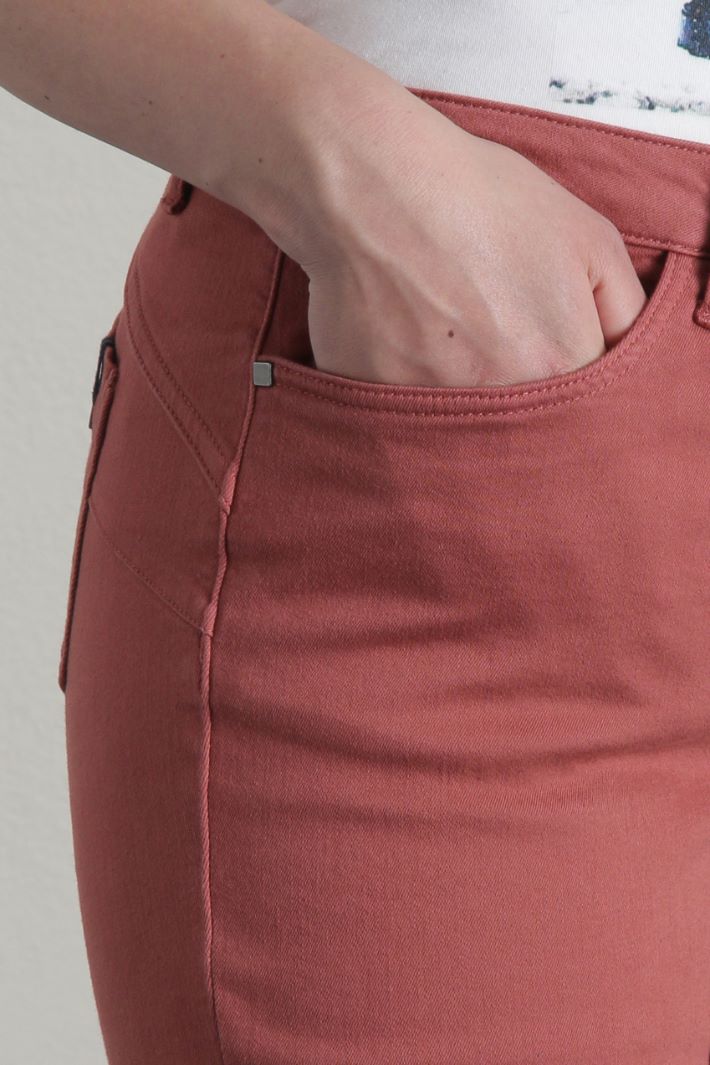 Pantaloni slim in drill - ROSA ANTICO - Fashion Market - 3