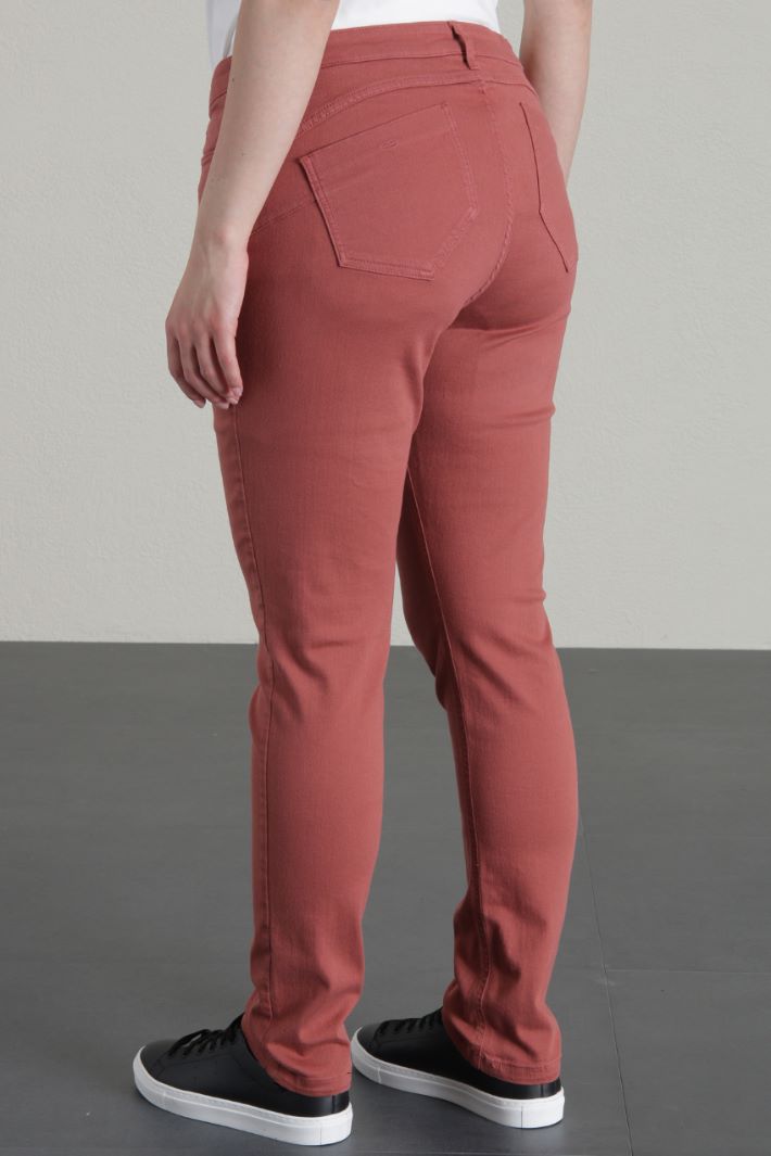 Pantaloni slim in drill - ROSA ANTICO - Fashion Market - 2