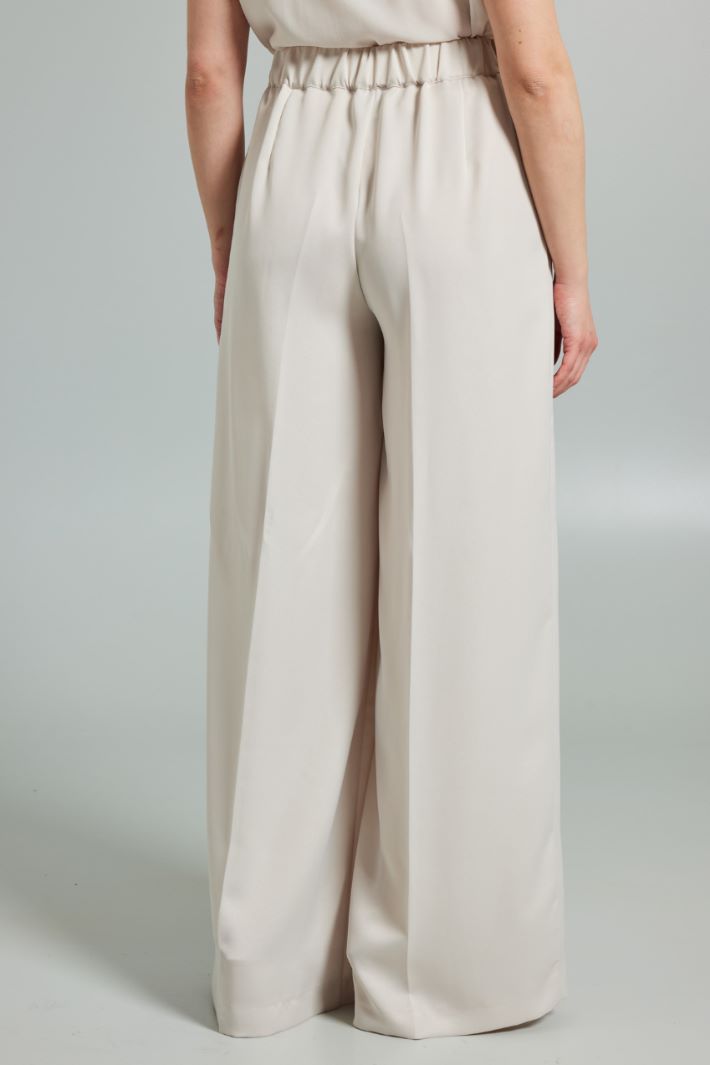 Pantaloni ampi in raso - AVORIO - Fashion Market - 4