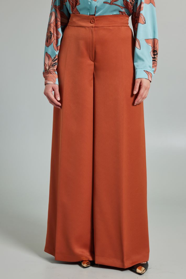 Pantaloni ampi in raso - TERRACOTTA - Fashion Market - 2