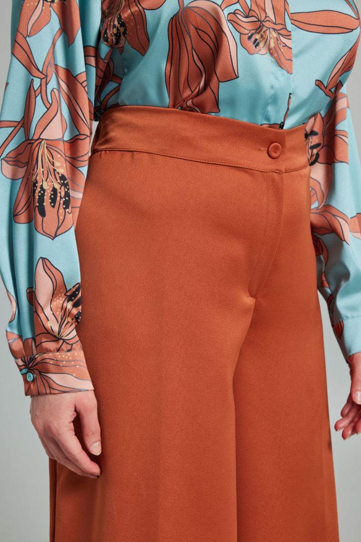 Pantaloni ampi in raso - TERRACOTTA - Fashion Market - 3