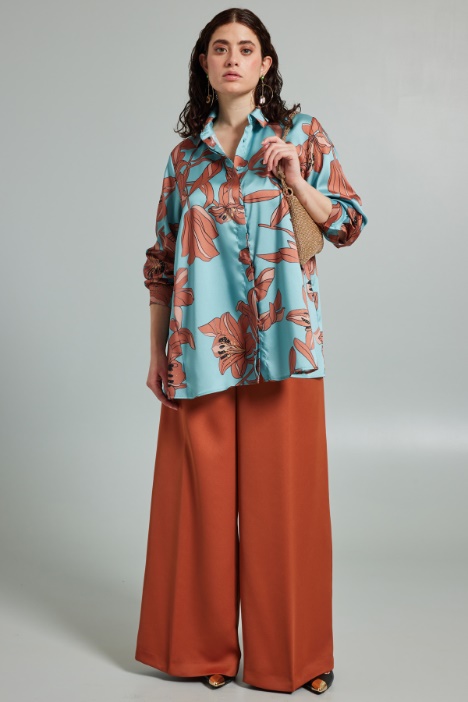 Pantaloni ampi in raso - Fashion Market