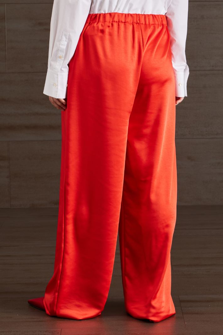 Pantaloni in raso - ROSSO FUOCO - Fashion Market - 4