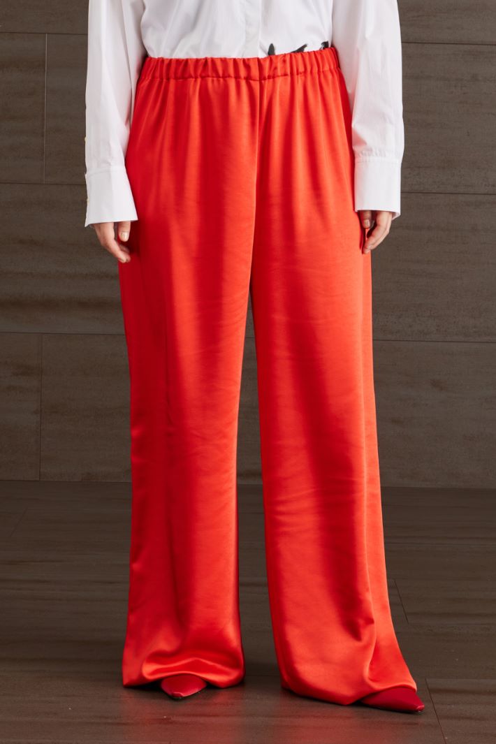Pantaloni in raso - ROSSO FUOCO - Fashion Market - 2