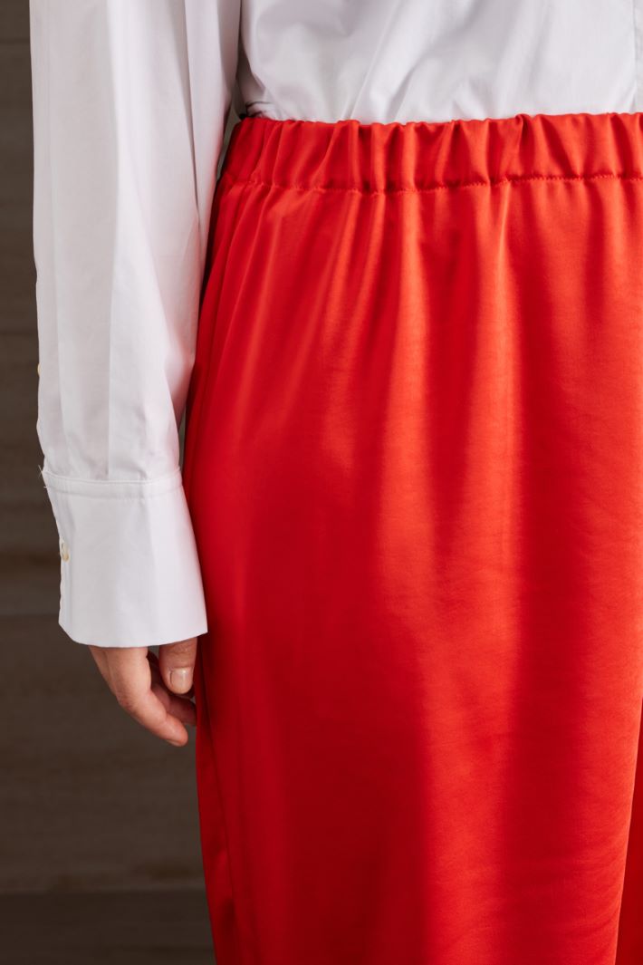 Pantaloni in raso - ROSSO FUOCO - Fashion Market - 3
