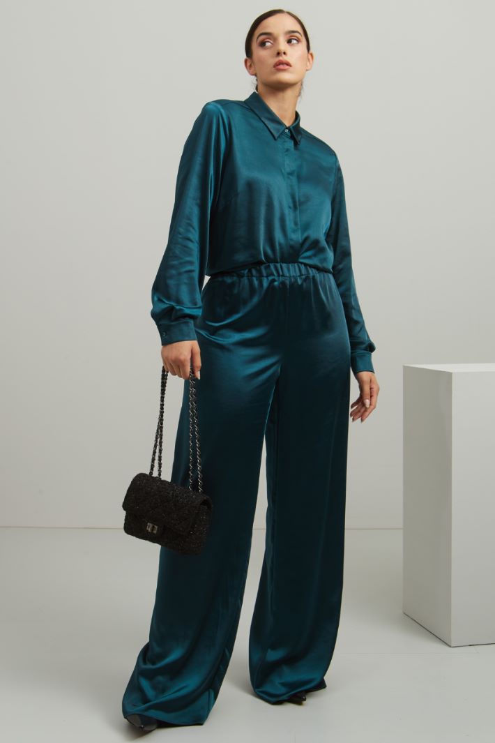 Pantaloni in raso - PAVONE - Fashion Market