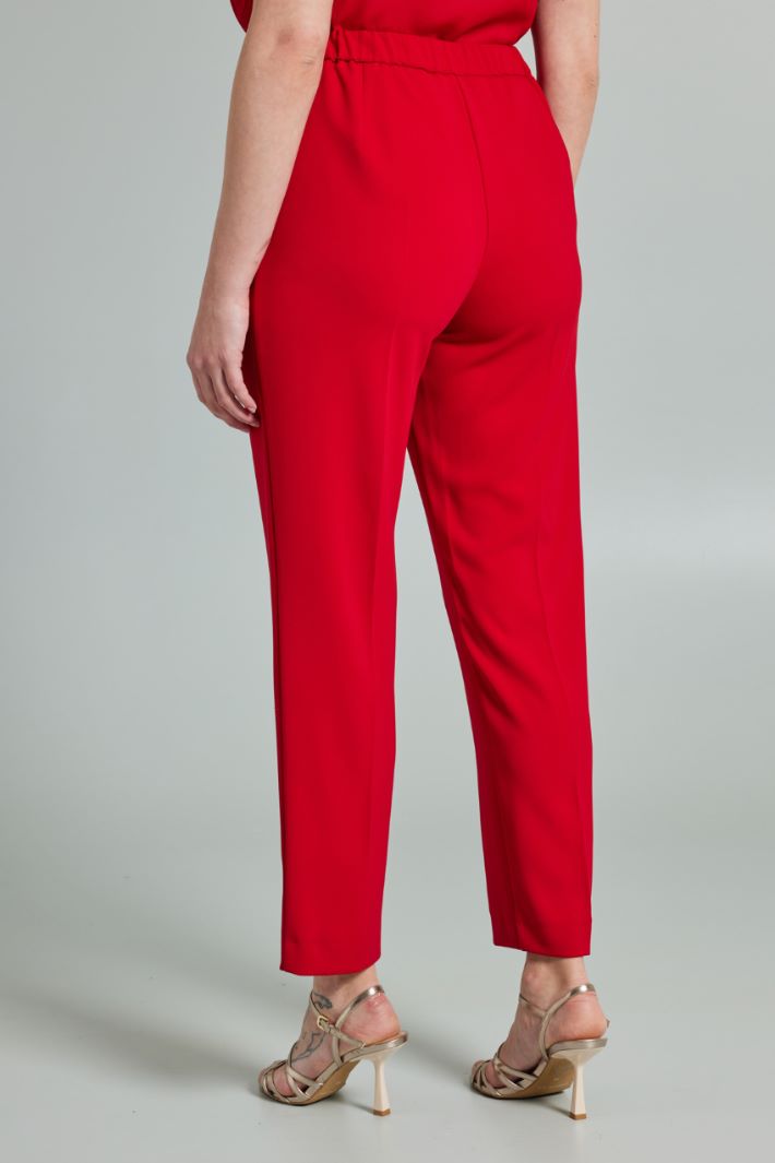 Pantaloni in fluido stretch - ROSSO - Fashion Market - 4