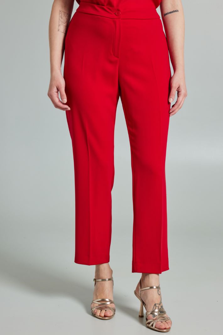 Pantaloni in fluido stretch - ROSSO - Fashion Market - 2
