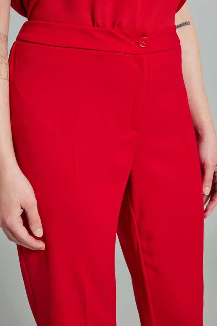 Pantaloni in fluido stretch - ROSSO - Fashion Market - 3