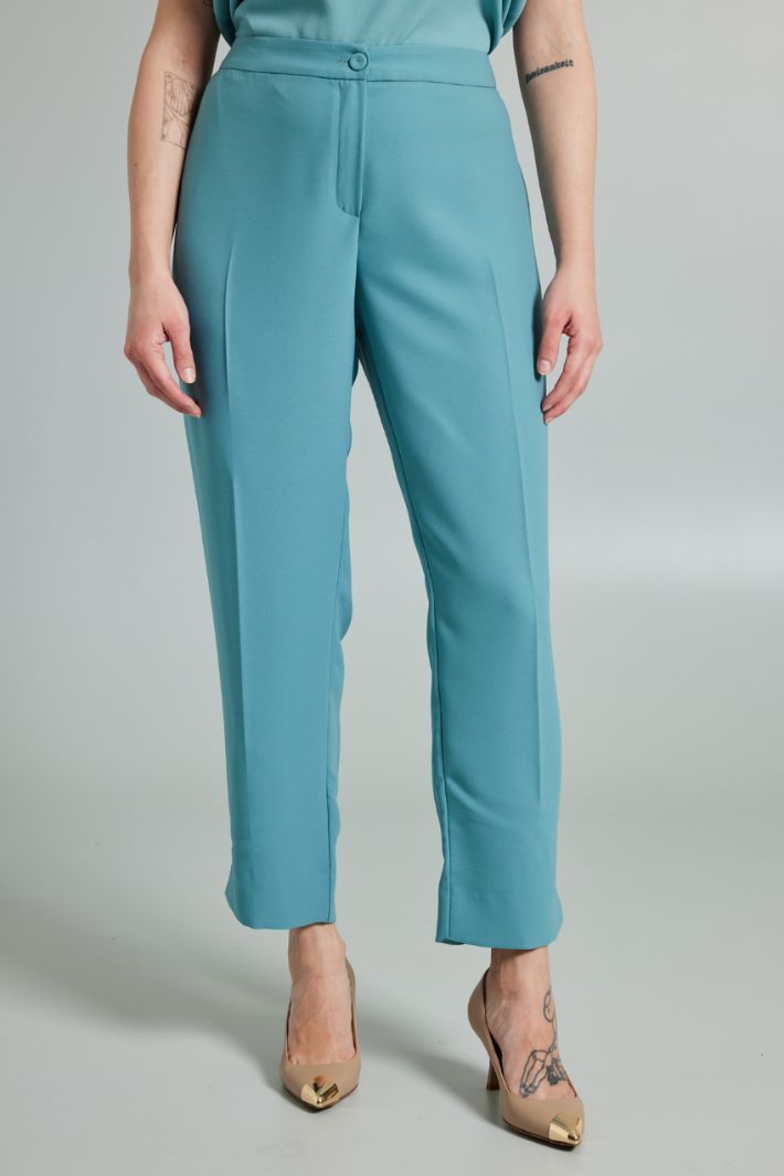 Pantaloni in enver satin - ACQUA MARINA - Fashion Market - 2