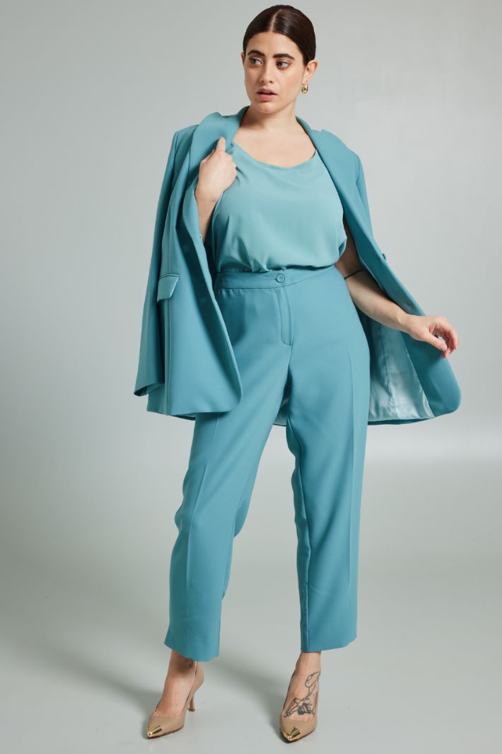 Pantaloni in enver satin - ACQUA MARINA - Fashion Market
