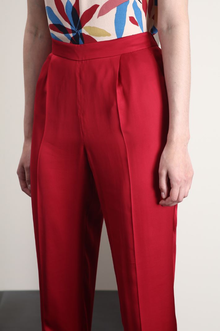 Pantaloni baggy in raso - BORDEAUX - Fashion Market - 3