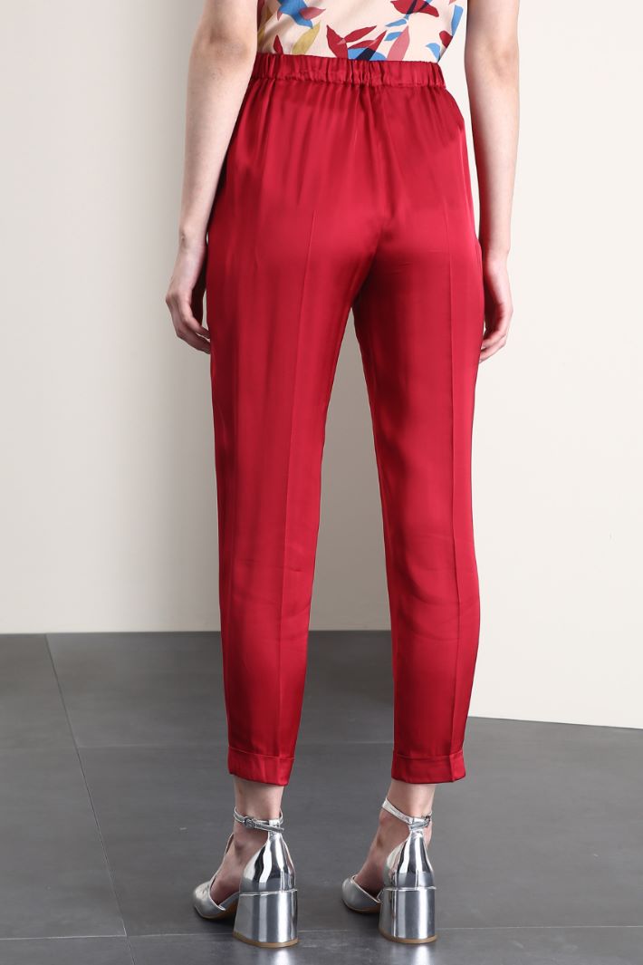 Pantaloni baggy in raso - BORDEAUX - Fashion Market - 2