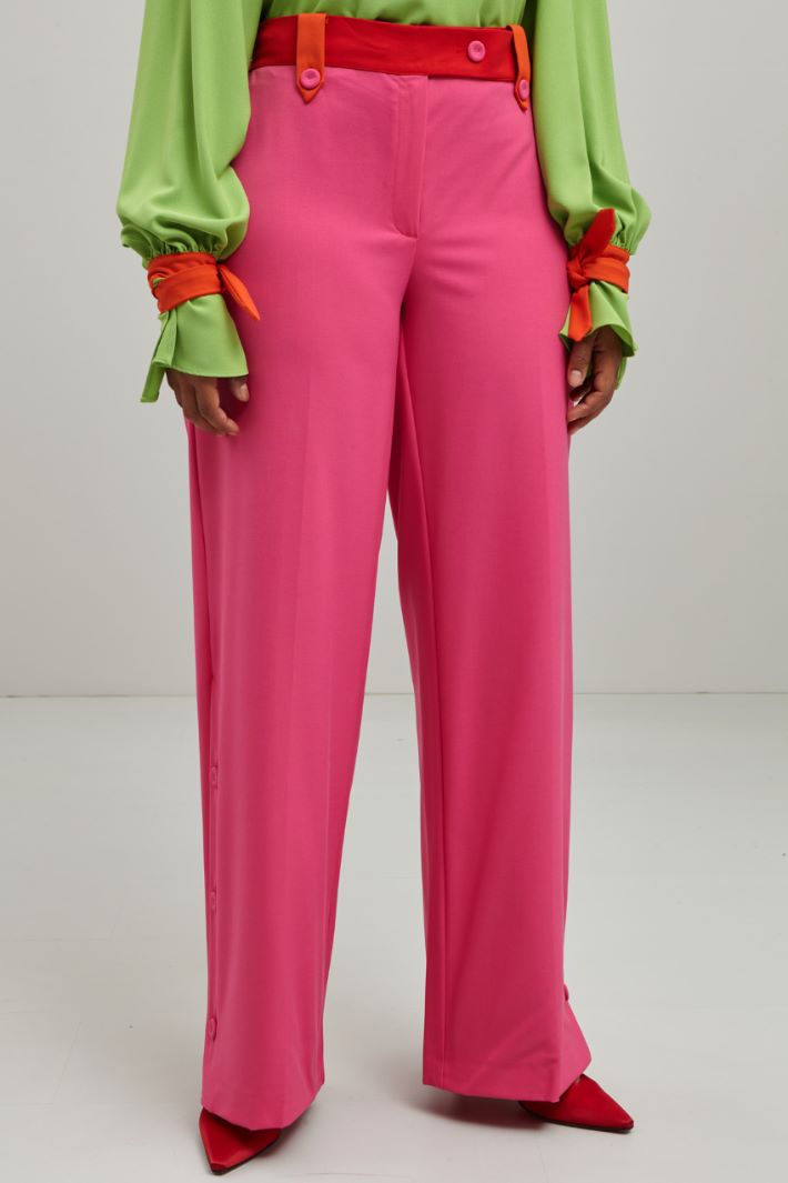 Pantaloni in viscosa - FUCSIA ROSSO - Fashion Market - 2