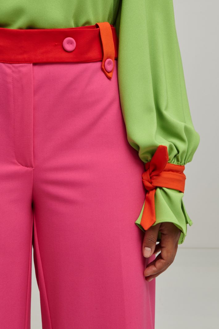 Pantaloni in viscosa - FUCSIA ROSSO - Fashion Market - 3