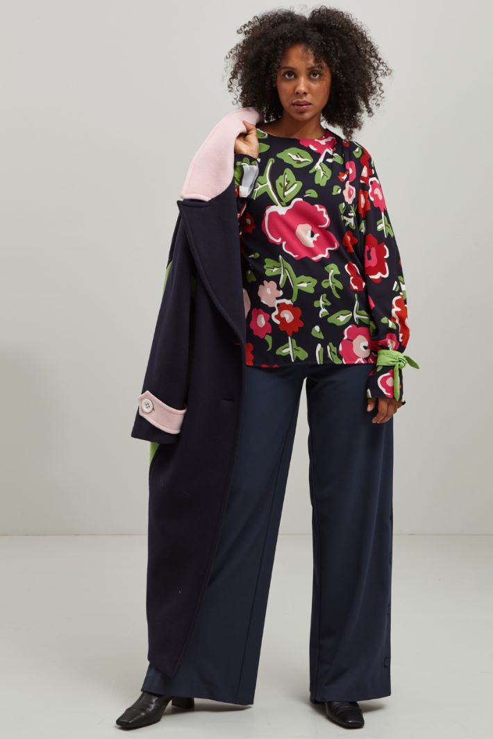 Pantaloni in viscosa - BLU ROSA VERDE - Fashion Market