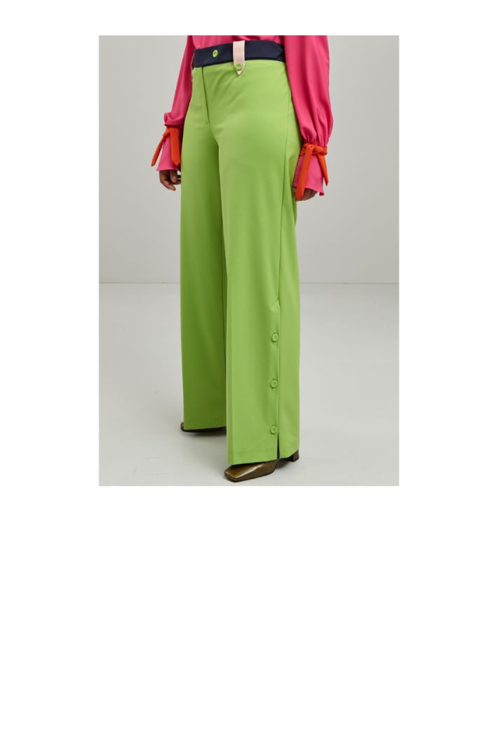 Pantaloni in viscosa - VERDE ROSA BLU - Fashion Market - 3