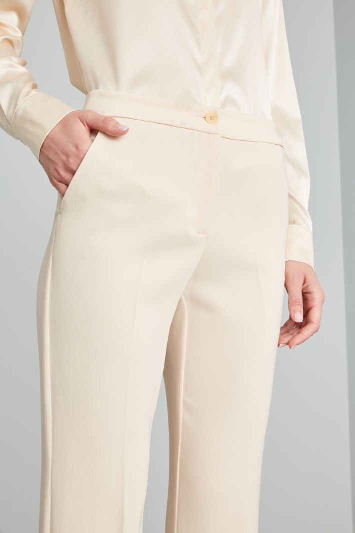 Pantaloni in cady  - BEIGE CHIARO - Fashion Market - 3