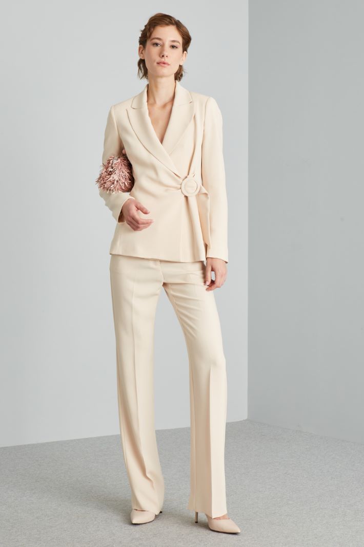 Pantaloni in cady  - BEIGE CHIARO - Fashion Market