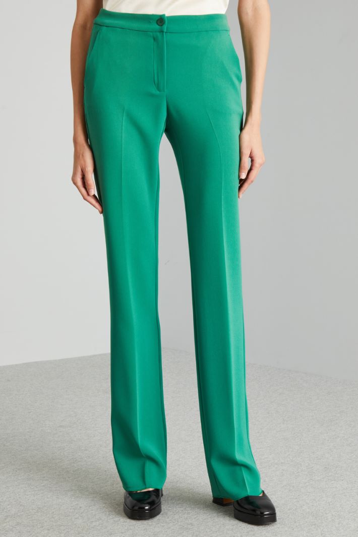 Pantaloni in cady  - VERDE SMERALDO - Fashion Market - 2
