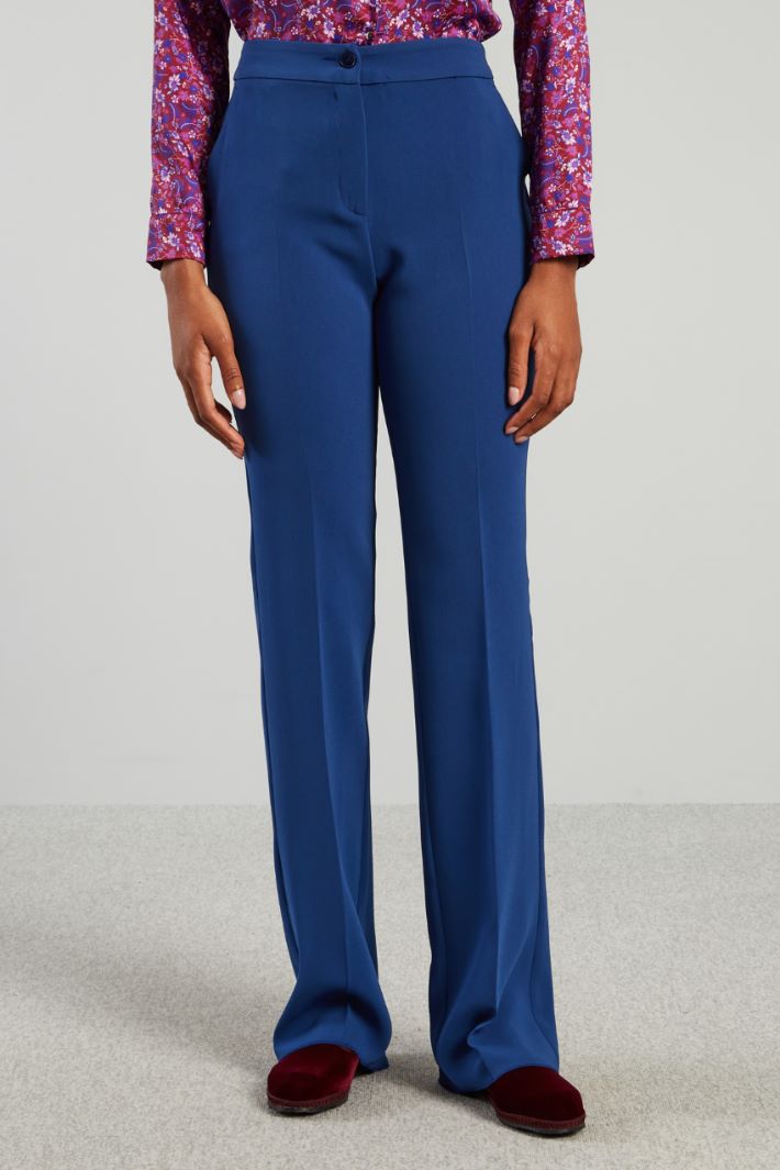 Pantaloni in cady  - BLU - Fashion Market - 2