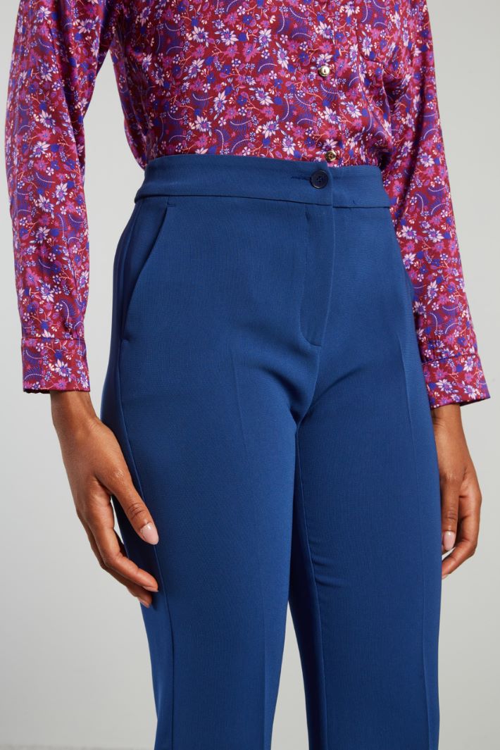 Pantaloni in cady  - BLU - Fashion Market - 3