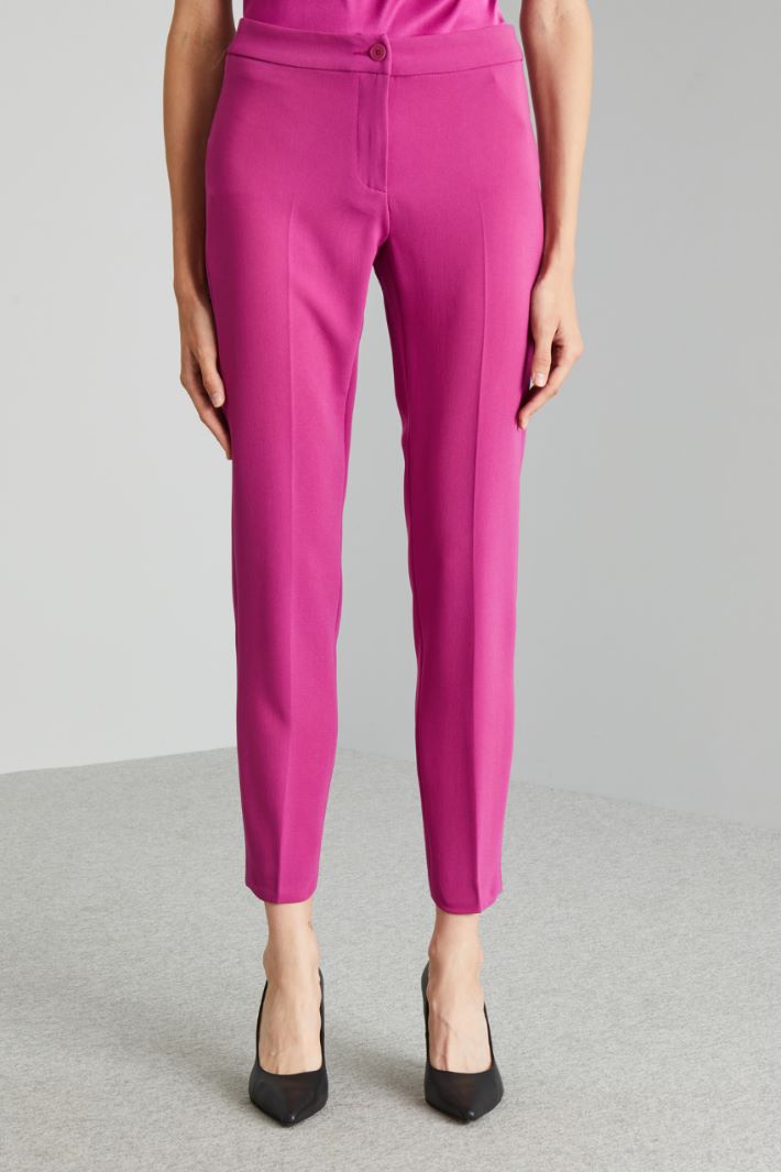 Pantaloni slim in cady - CICLAMINO - Fashion Market - 2