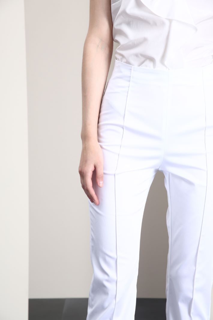 Cotton satin trousers - BIANCO - Fashion Market - 2