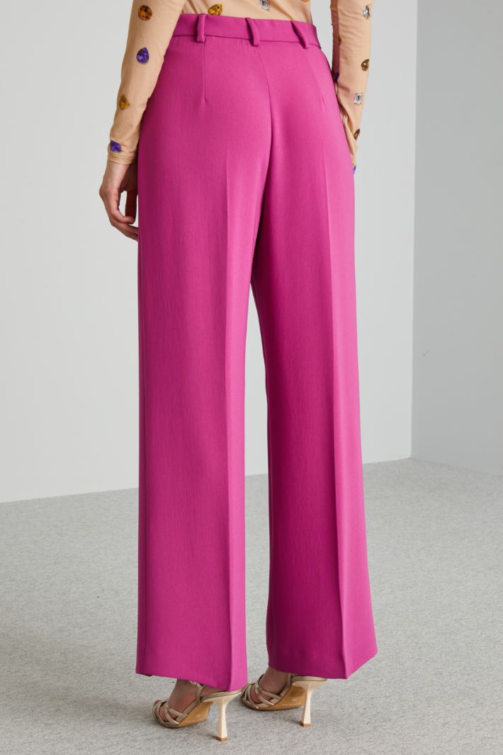 Pantaloni a palazzo in cady - CICLAMINO - Fashion Market - 2