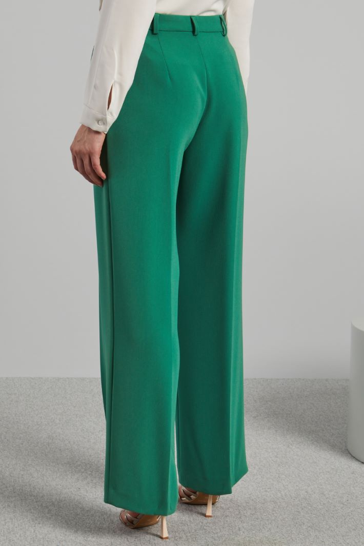 Pantaloni a palazzo in cady - VERDE PRATO - Fashion Market - 4