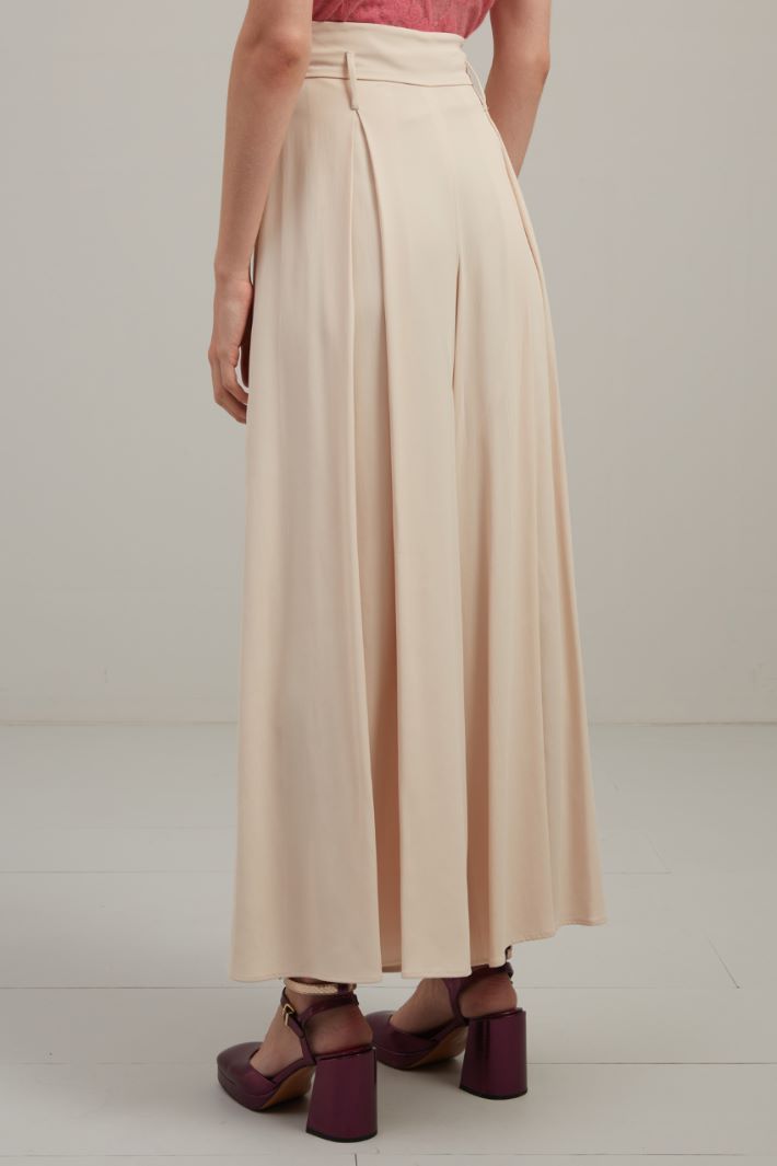 Pantaloni in envers satin - CREMA - Fashion Market - 4