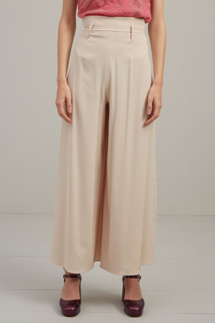 Pantaloni in envers satin - CREMA - Fashion Market - 2