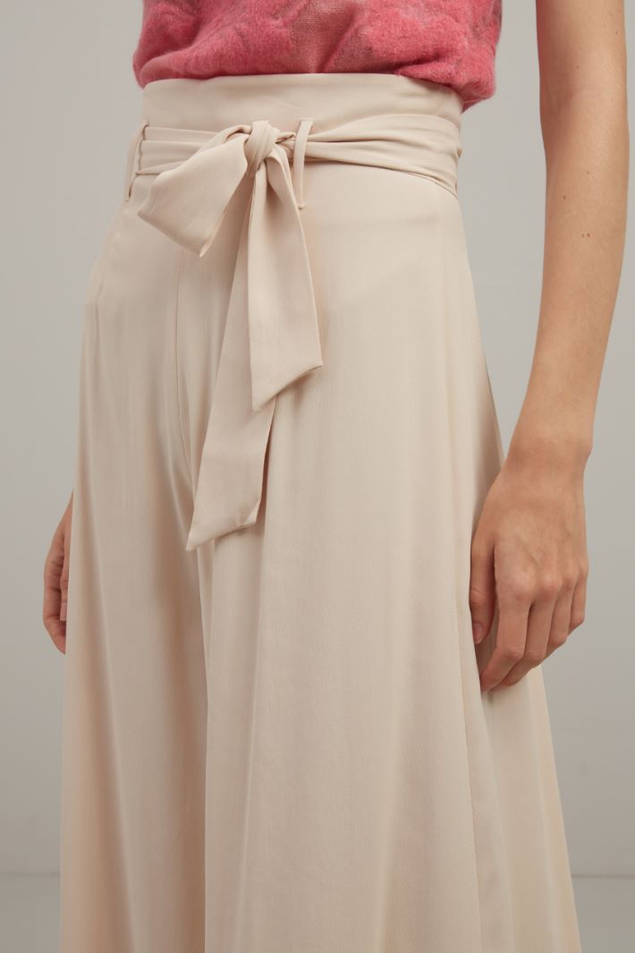 Pantaloni in envers satin - CREMA - Fashion Market - 3