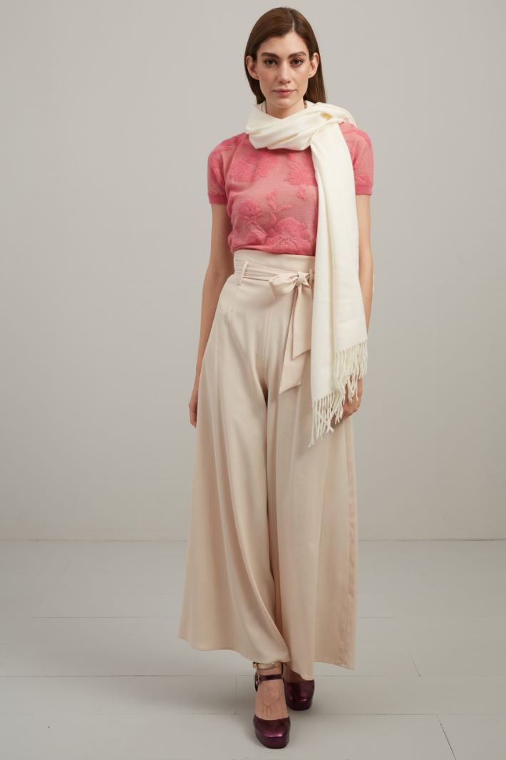 Pantaloni in envers satin - CREMA - Fashion Market