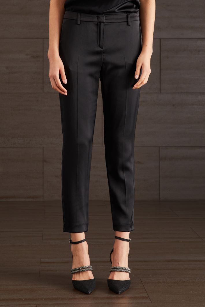 Pantaloni in satin - NERO - Fashion Market - 2