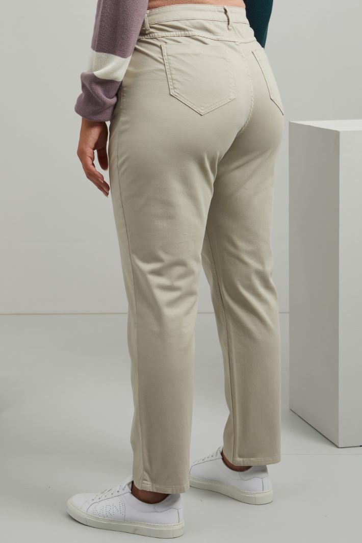 Pantaloni effetto seta - BEIGE - Fashion Market - 4