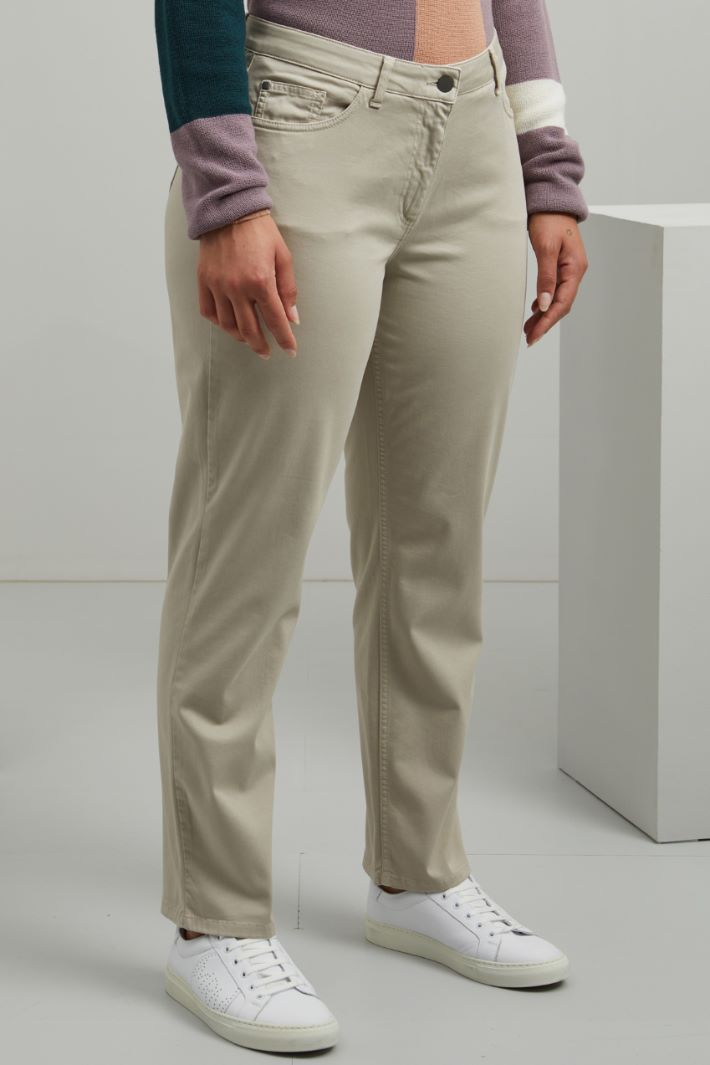 Pantaloni effetto seta - BEIGE - Fashion Market - 2