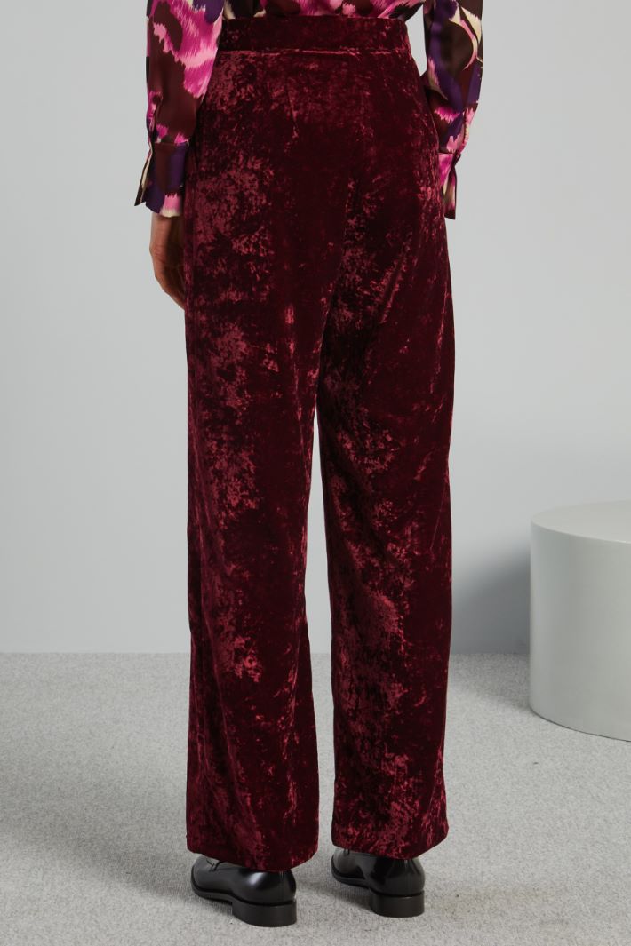 Pantaloni morbidi in ciniglia - BORDEAUX - Fashion Market - 4