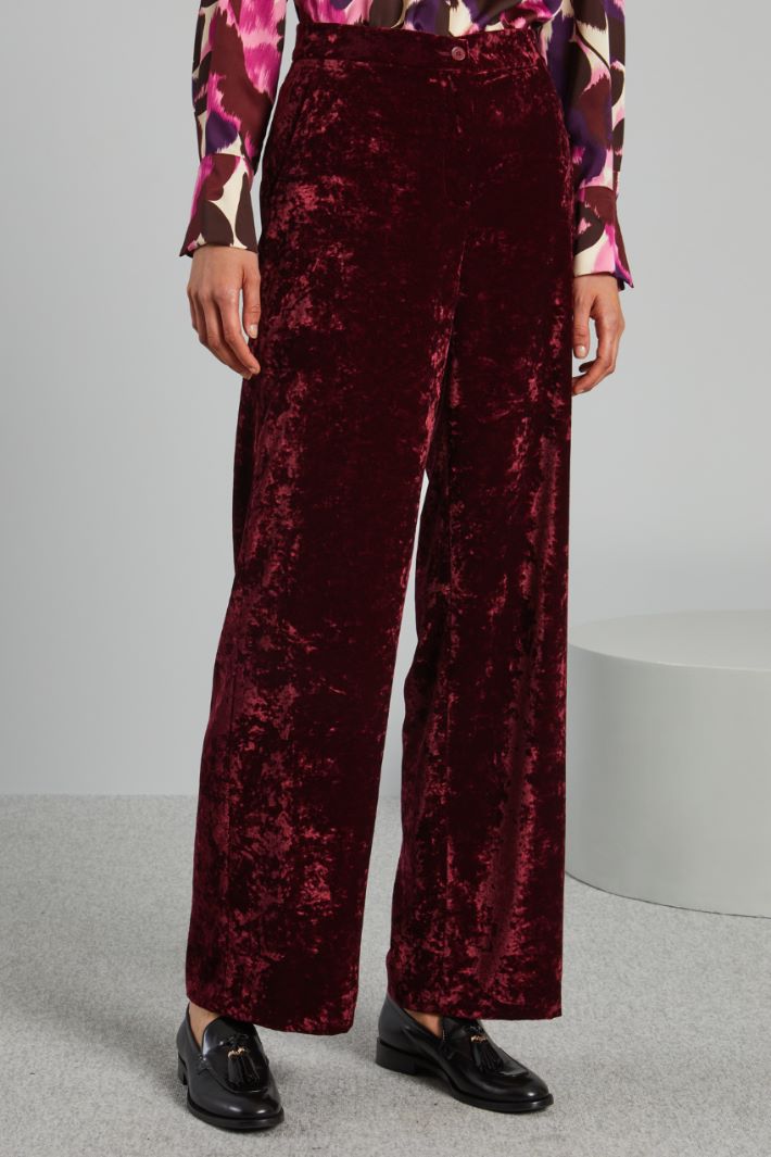 Pantaloni morbidi in ciniglia - BORDEAUX - Fashion Market - 2