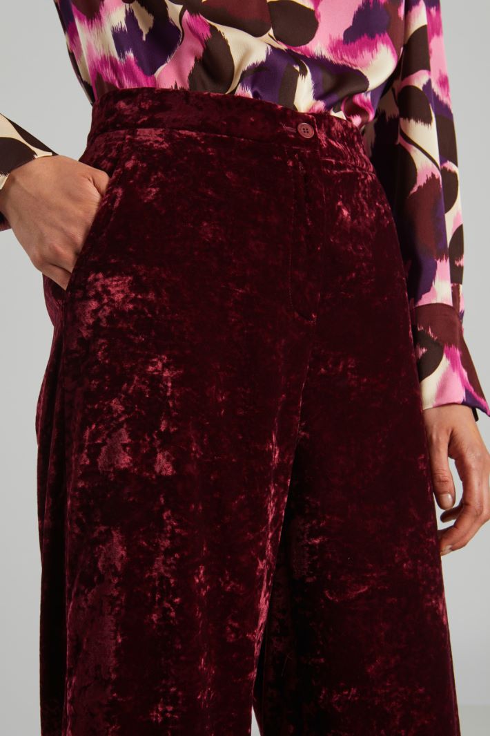 Pantaloni morbidi in ciniglia - BORDEAUX - Fashion Market - 3
