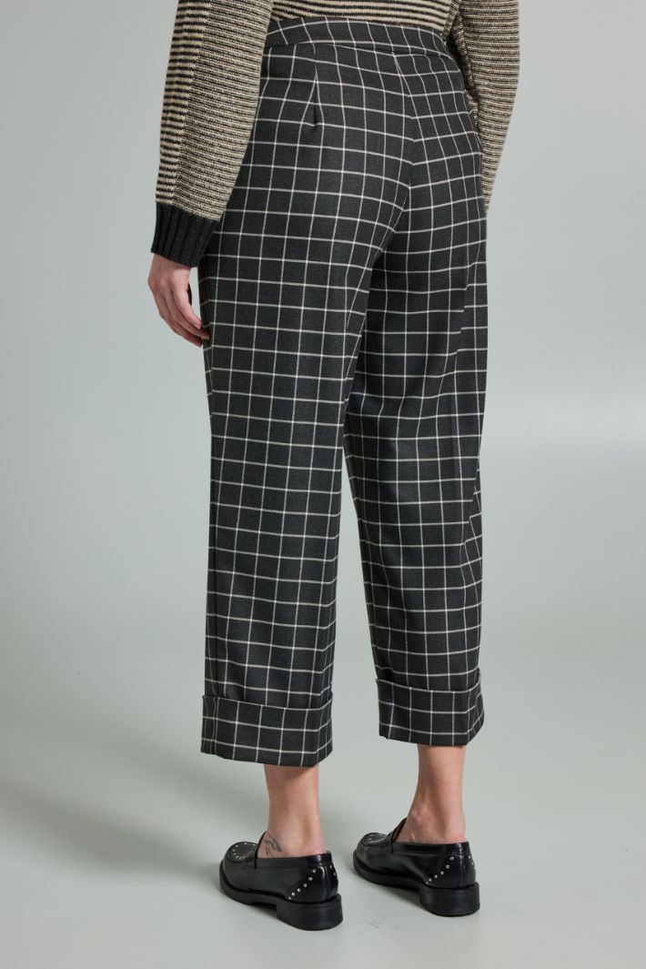 Pantaloni dritti con risvolti - ANTRACITE BIANCO - Fashion Market - 4