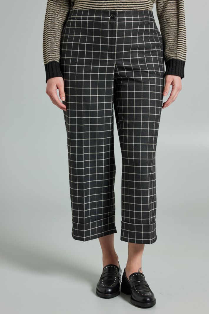 Pantaloni dritti con risvolti - ANTRACITE BIANCO - Fashion Market - 2